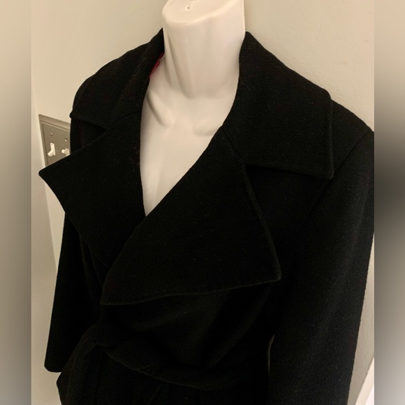 Doncaster Collection Women’s 6 S Black Cashmere Long Belted Coat pink lining EUC - Picture 3 of 10